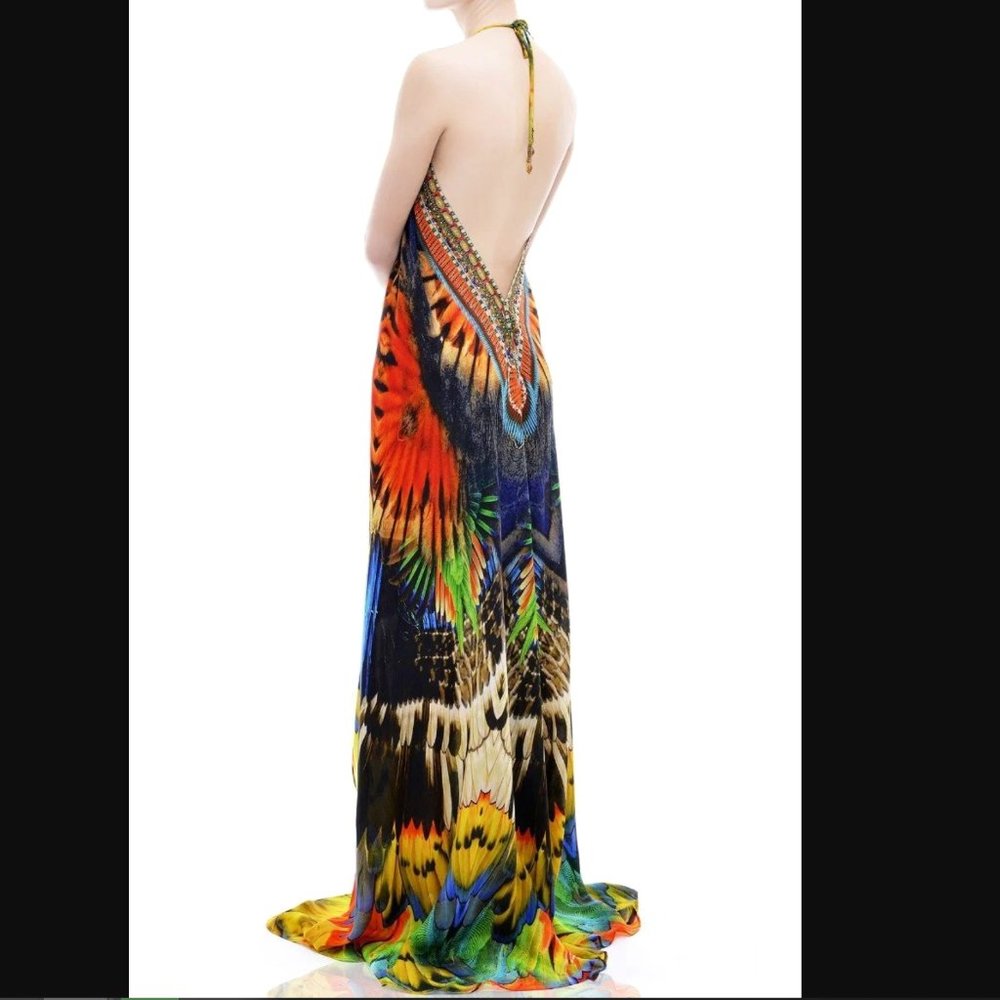 Shahida Parides 3 Way Versatile Maxi Dress, 100% Silk Viscose, Fits sz 2-12 NWT!